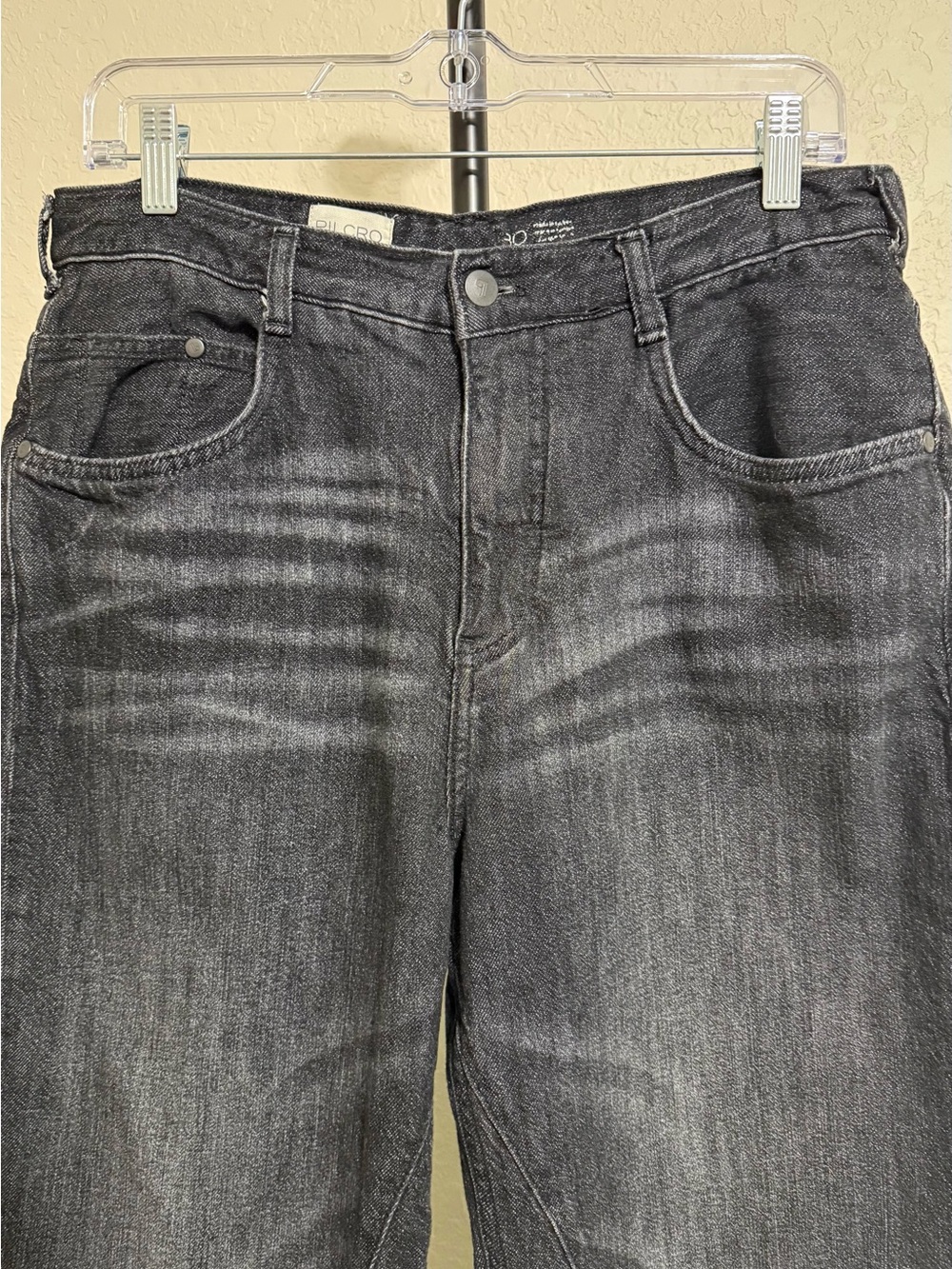 Pilcro High Rise Cropped Wide Leg Jeans Black Wash Size 30 Anthropologie - Picture 8 of 9